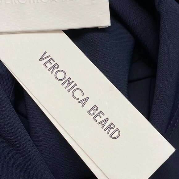 NEW VERONICA BEARD Women's Colivin Cropped Top Navy Blue Size 8 – Long Sleeve - Picture 4 of 11